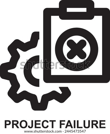 project failure, project failed, project management, cancel, failed, unsuccessful expanded agile outline icon for web mobile app presentation printing