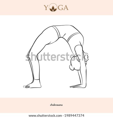 The wheel pose Illustration with a beautiful woman on a yoga theme   chakrasana  CanStock