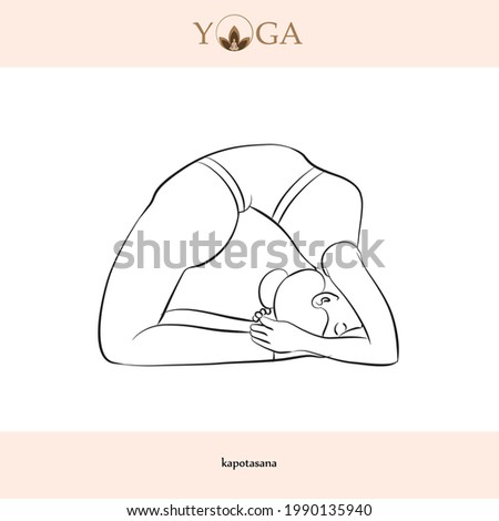 yoga asana poses with names vector illustration