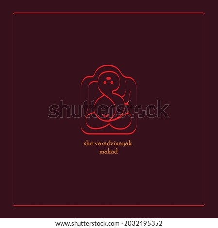 ashtavinayak ganpati line drawing vector illustration