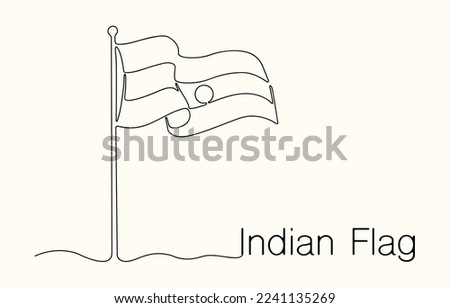 line drawing of indian flag vector