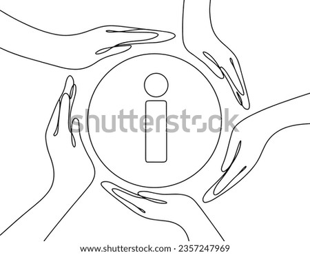 Information icon. Free access to information for all inhabitants of the planet Earth. International Day for Universal Access to Information. One line drawing for different uses. Vector illustration.
