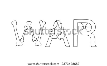 A war that brings death to people, environmental damage and radiation safety. No war. International Day for Preventing the Exploitation of the Environment in War and Armed Conflict. Vector.
