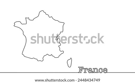 France silhouette and inscription. A simple drawing that can be used in tourism, cartography, design and other purposes.