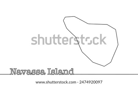 Simple geographic map of Navassa Island. A small deserted island in the Jamaica Channel. Vector illustration.