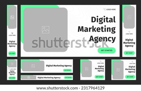 Digital marketing agency web banner template for social media posts, multipurpose web set banner template design, fully customizable vector eps 10 file format