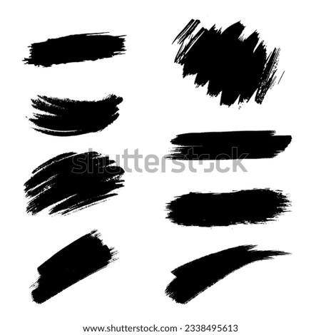 Vector painted brush stripes. Rectangle text box set. Distress texture backgrounds. Hand drawn banners, editable vectore eps 10 file format