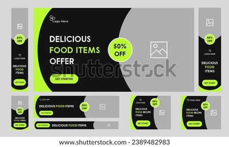 Multipurpose food offer web set banner design, food recipe banner, web banner design, fully editable vector eps 10 file format