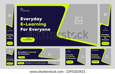 Educational web bundle banner design for social media post, learning training banner design, ads banner, editable vector eps 10 file format