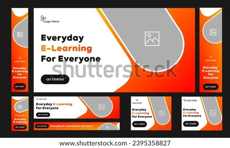 Best learning platform web set banner design for social media post, education web banner bundle design, fully editable vector eps 10 file format