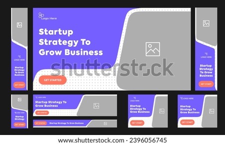 Creative startup business web bundle banner design for social media post, digital agency banner, editable vector eps 10 file format