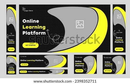 Abstract learning platform web set banner design for social media post, education banner design, fully editable vector eps 10 file format