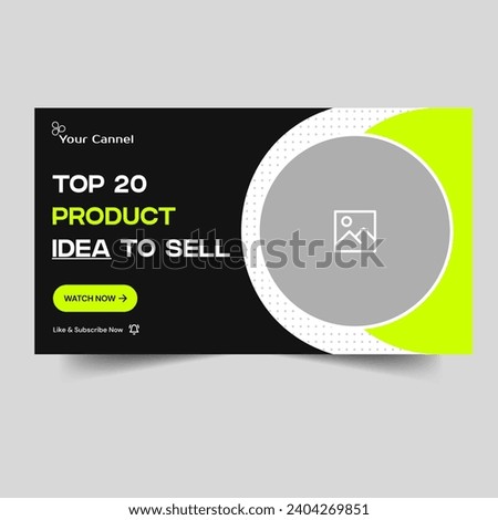 Vector illustration video thumbnail banner design for product sell tips and tricks, product review video cover banner design, customizable vector eps 10 file format