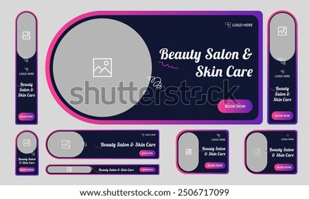 Editable vector beauty salon web bundle banner design, yoga and massage web set banner design for social media post, customizable vector eps 10 file format