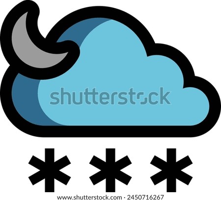 Cloudy Snowing Weather Flat Icon