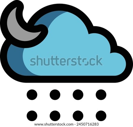 Cloudy Snowing Weather Flat Icon