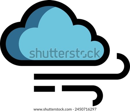 Cloudy Windy Weather Flat Icon
