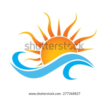 summer sun wave icon in vector format