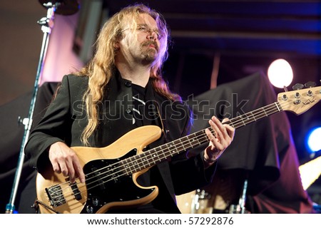 CANARY ISLANDS - JULY 15: Member from the band to Gerald Toto from Paris performs onstage during the Canarian International Jazz festival July 15, 2010 in Canary Islands, Spain