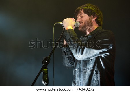 LAS PALMAS-MAR 26: Singer and guitarist Sergio Pueyo from the band The Good Company performs onstage during Festival Perversiones and Diversiones on March 26, 2011 in Las Palmas, Spain
