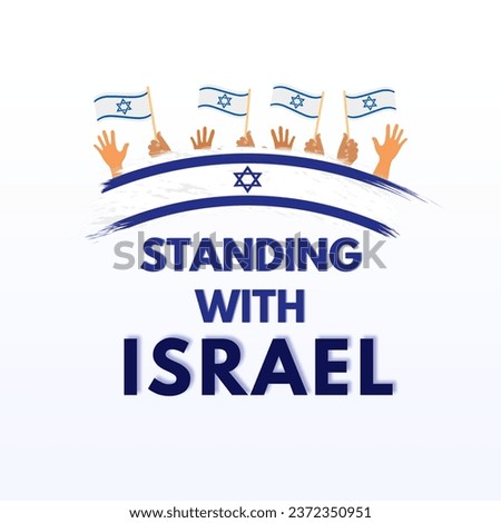 Standing with Israel, typography with Israel flags