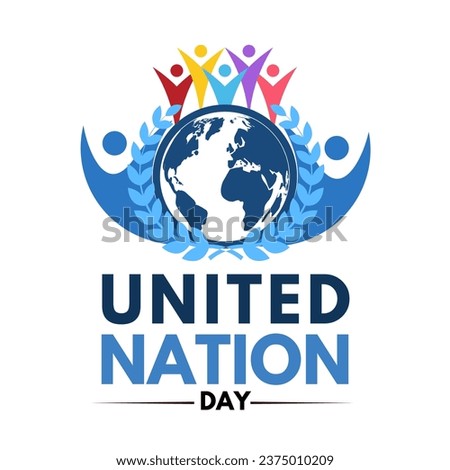 United Nations day october 24, earth icon with unity icon Aesthetic