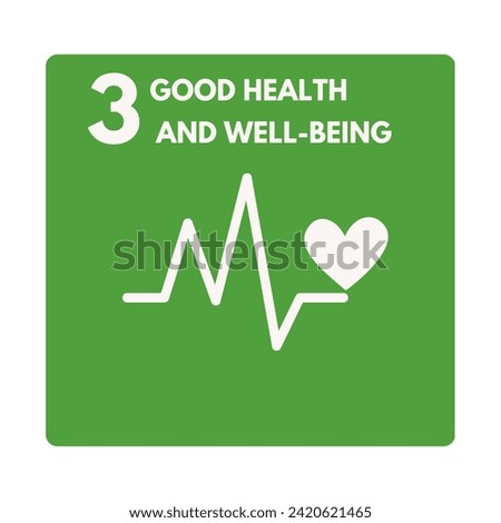 3rd Goal of Sustainable Development goals, Good Health and Well-being, icon