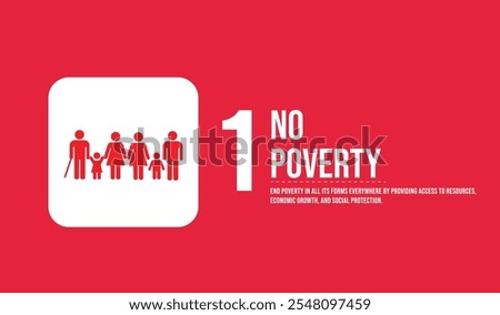 sustainable development goals icon, 1st goal no poverty