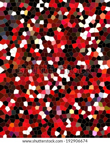 Mosaic Digital Pattern, random abstract pattern with emphasis of red, white and black colors
