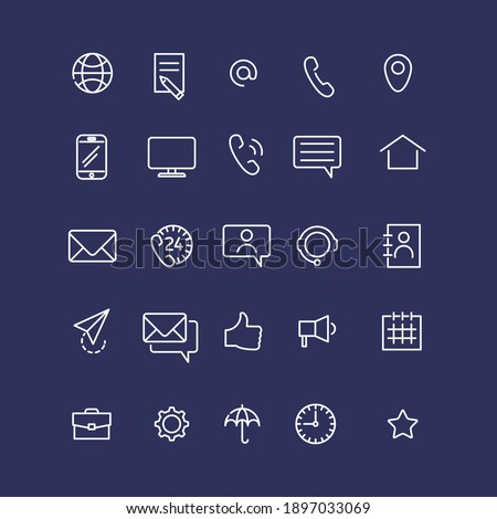 Contact us set icons, vector illustration