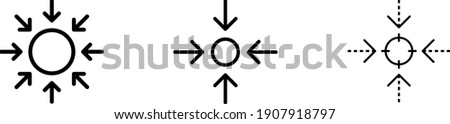 Arrow and point symbolising Concentration icon , vector illustration