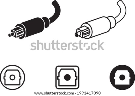 Optical cable audio icon, vector illustration