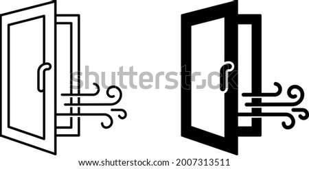 Open window icon, Room ventilation icon, vector illustration Imagine de stoc © 