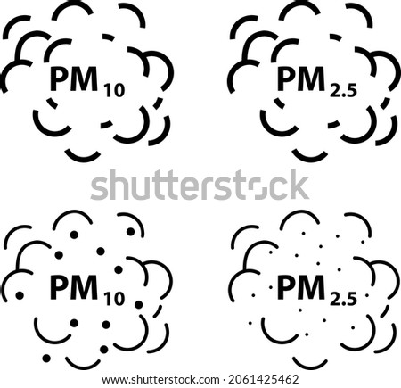 Air Pollution icon, PM2,5 and PM10 icon , vctor illustration