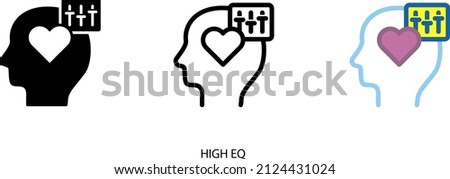 Empathy quotient, High EQ icon , vector illustration