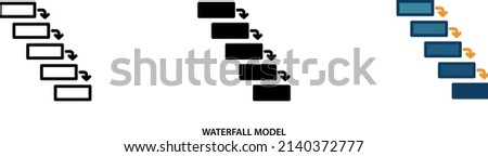 Waterfall development model icon , vector