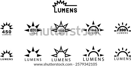 lumens icon set , vector illustration