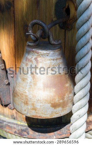 Ancient metal bell on a submarine