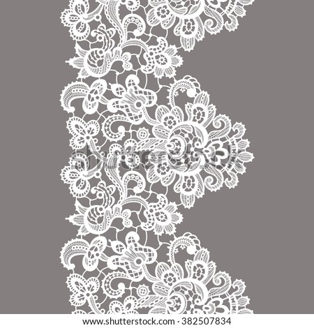 White Lace Seamless Pattern. Stock Vector Illustration 382507834 ...