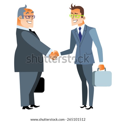 Business handshake deal. Finance and contract. Two men shake hands