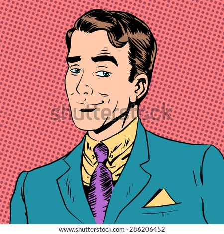 Elegant man a gentleman flirting love the look art pop retro vin