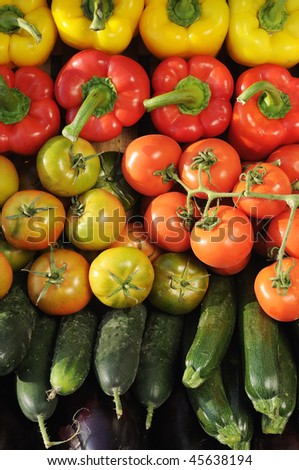 container of vegetables in industry of packaging