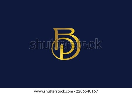 BP golden modern luxury typography logo design, bp fashion brand, bp icon, bp lettering