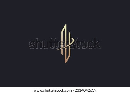 N letter real state logo design modern style creative golden wordmark design typography illustration, n tower logo, n initials