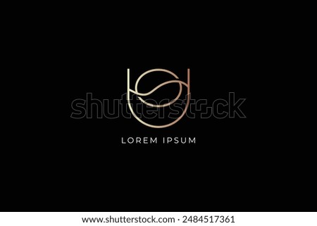 u letter coffee bean brand design modern style creative golden wordmark design typography illustration, u typo, coffee bean logo design