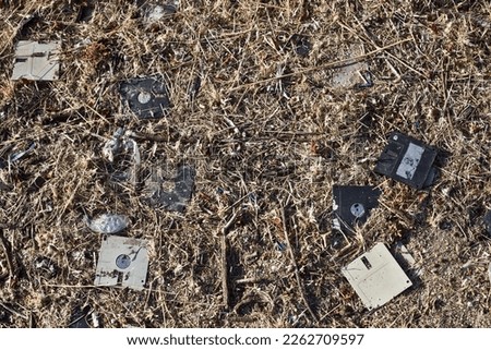 Similar – Image, Stock Photo A discarded floppy disk looks wistfully at the USB stick, which the mouse pointer prefers