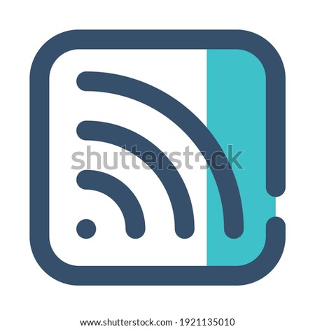 icon rss using filled line style and blue color