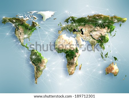 Best Internet Concept of global business from concepts series. Map earth. (Elements of this image furnished by NASA)