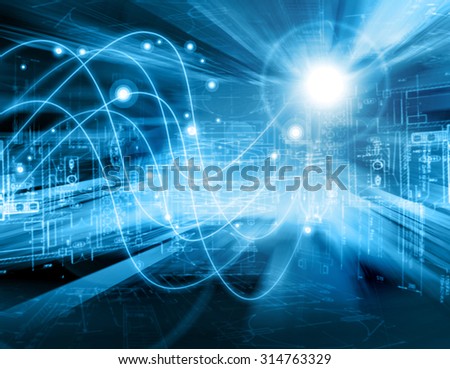 Best Internet Concept of global business.Glowing lines on technological background. Electronics, Wi-Fi, rays, symbols of the Internet, television, mobile and satellite communications