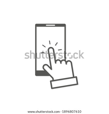 Hand touchscreen shone icon. Hand click. Vectustrationor Ill